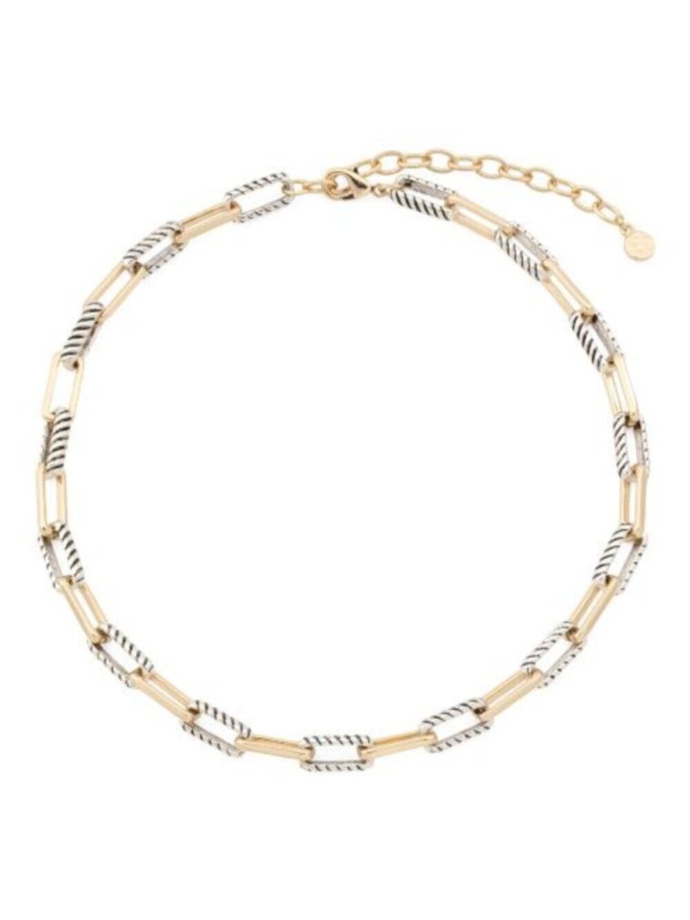 TRUE TO FORM Gold Plated Silver Plated Textured Link Necklace